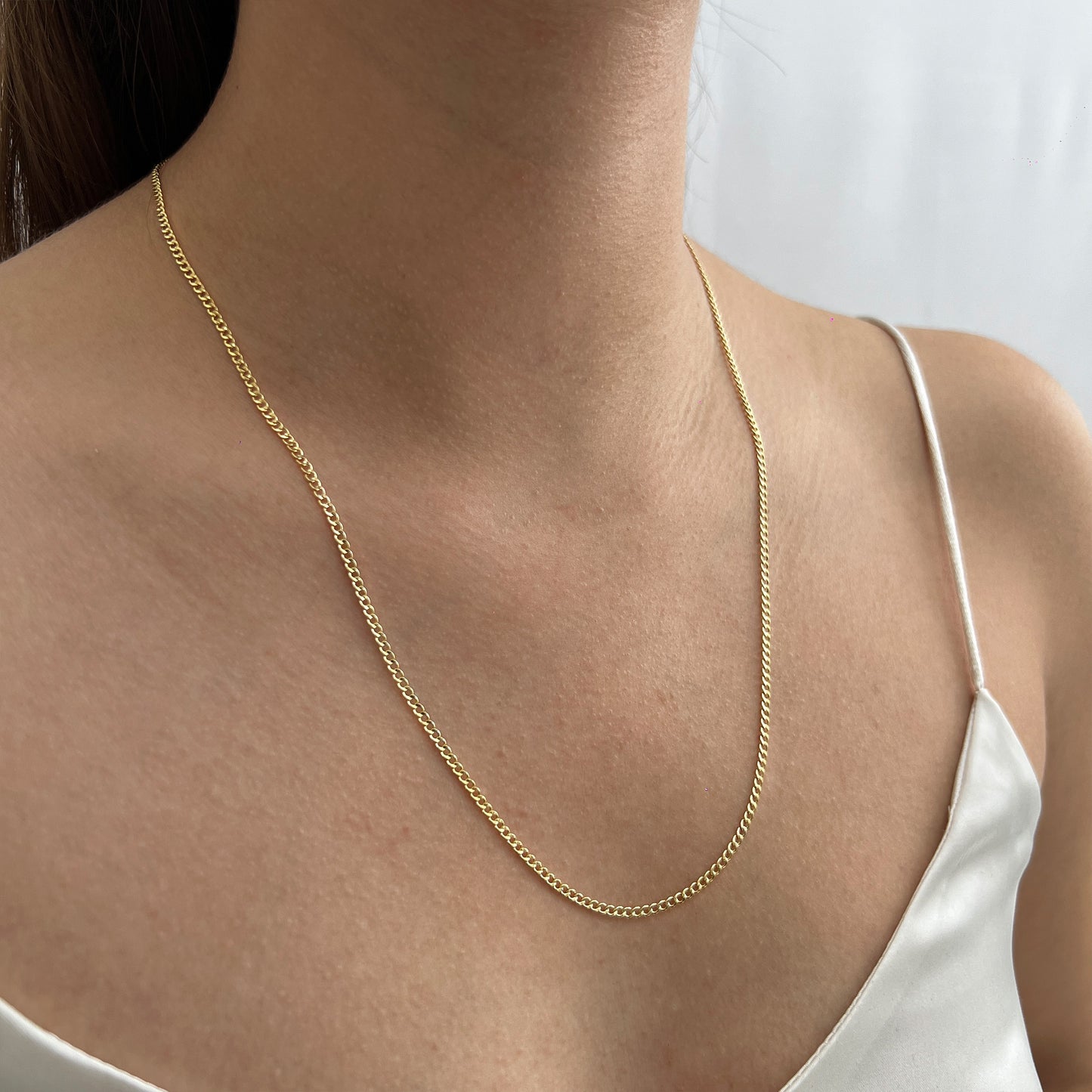 Cadena De Oro Italiano 10 Kilates Barbada 55 CM 2 MM