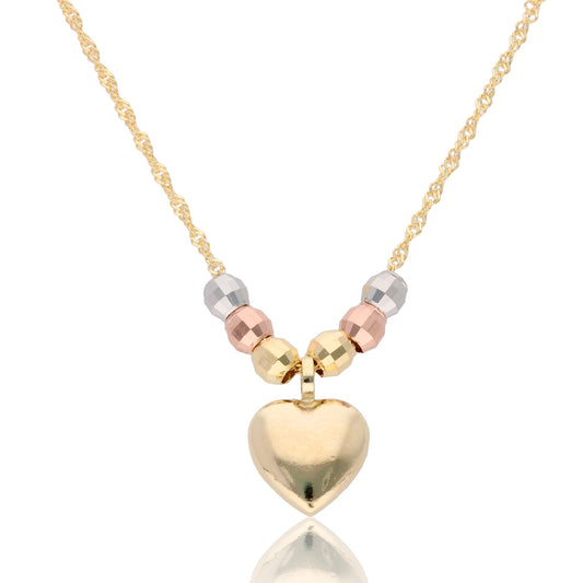 Gargantilla Oro 14 Kilates Corazón Esferas Semanario