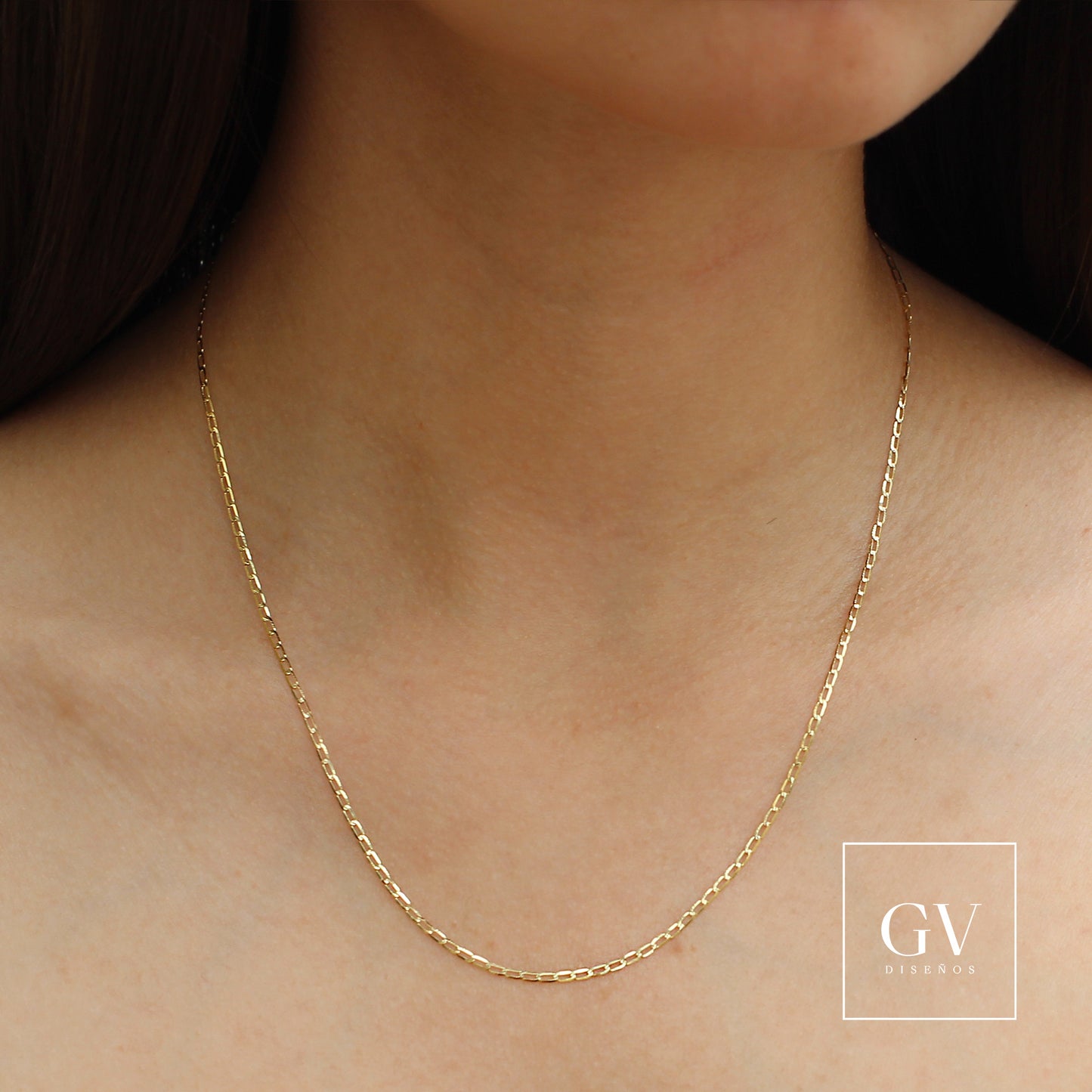 Cadena Cubana Eslabón largo Oro Italiano 14 Kilates Dama 1.5 MM