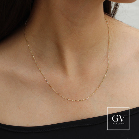 Cadena Rolo Inglesa Eslabón Redondo Oro de 14 Kilates