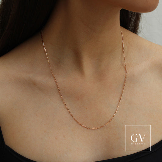 Cadena Rolo Inglés En Oro Rosado de 14 Kilates