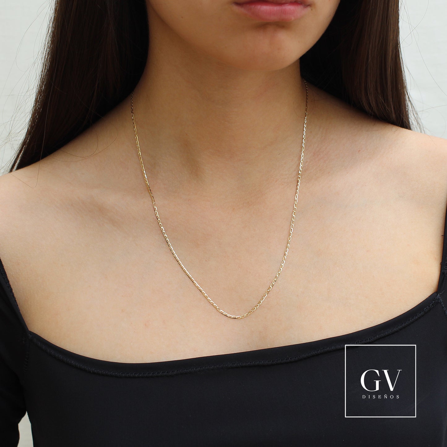 Cadena Cubana Eslabón largo Oro Italiano 14 Kilates Dama 1.5 MM