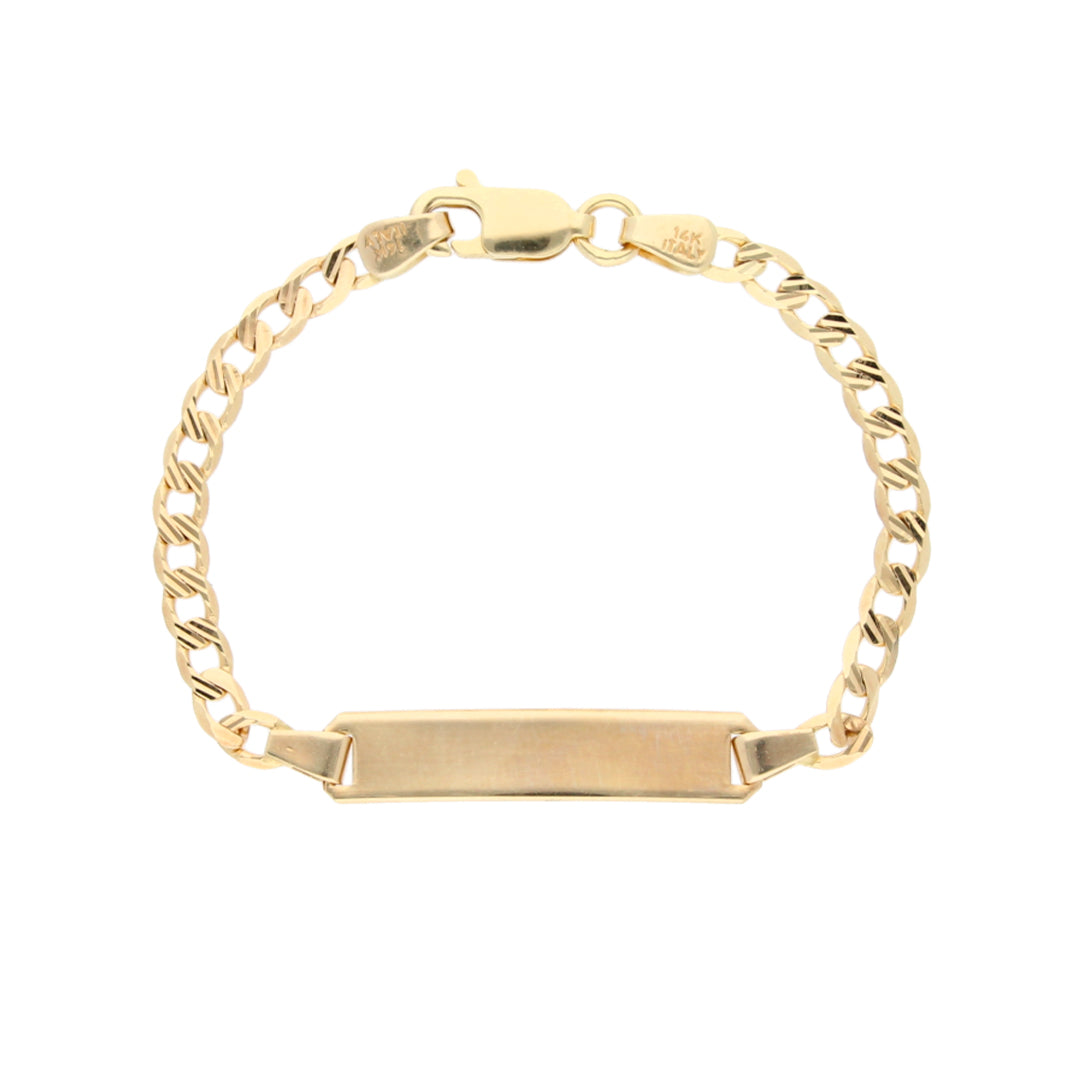 Esclava Barbada Oro 14 Kilates Para Bebé / Niños Bautizo y Primera Comunión