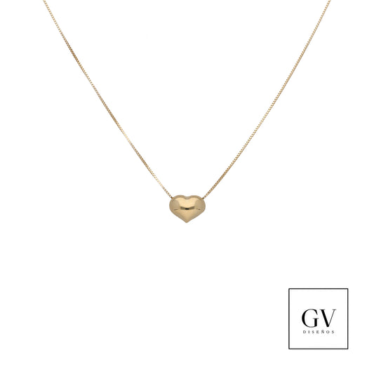 Gargantilla de Corazón Transversal Oro 14 Kilates