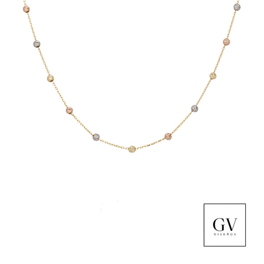 Collar Satélites Oro Florentino de 14 Kilates