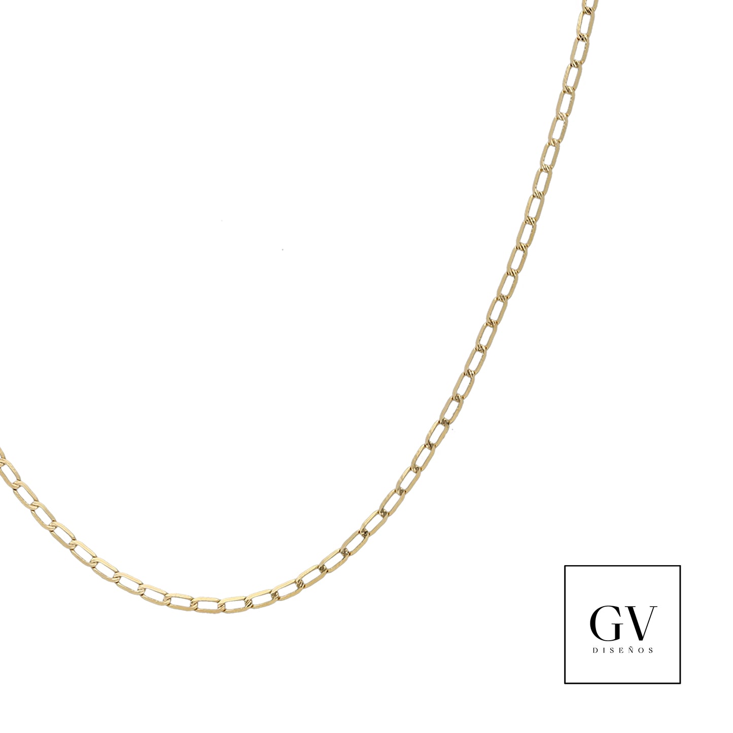 Cadena Cubana Eslabón largo Oro Italiano 14 Kilates Dama 1.5 MM