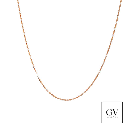 Cadena Rolo Inglés En Oro Rosado de 14 Kilates