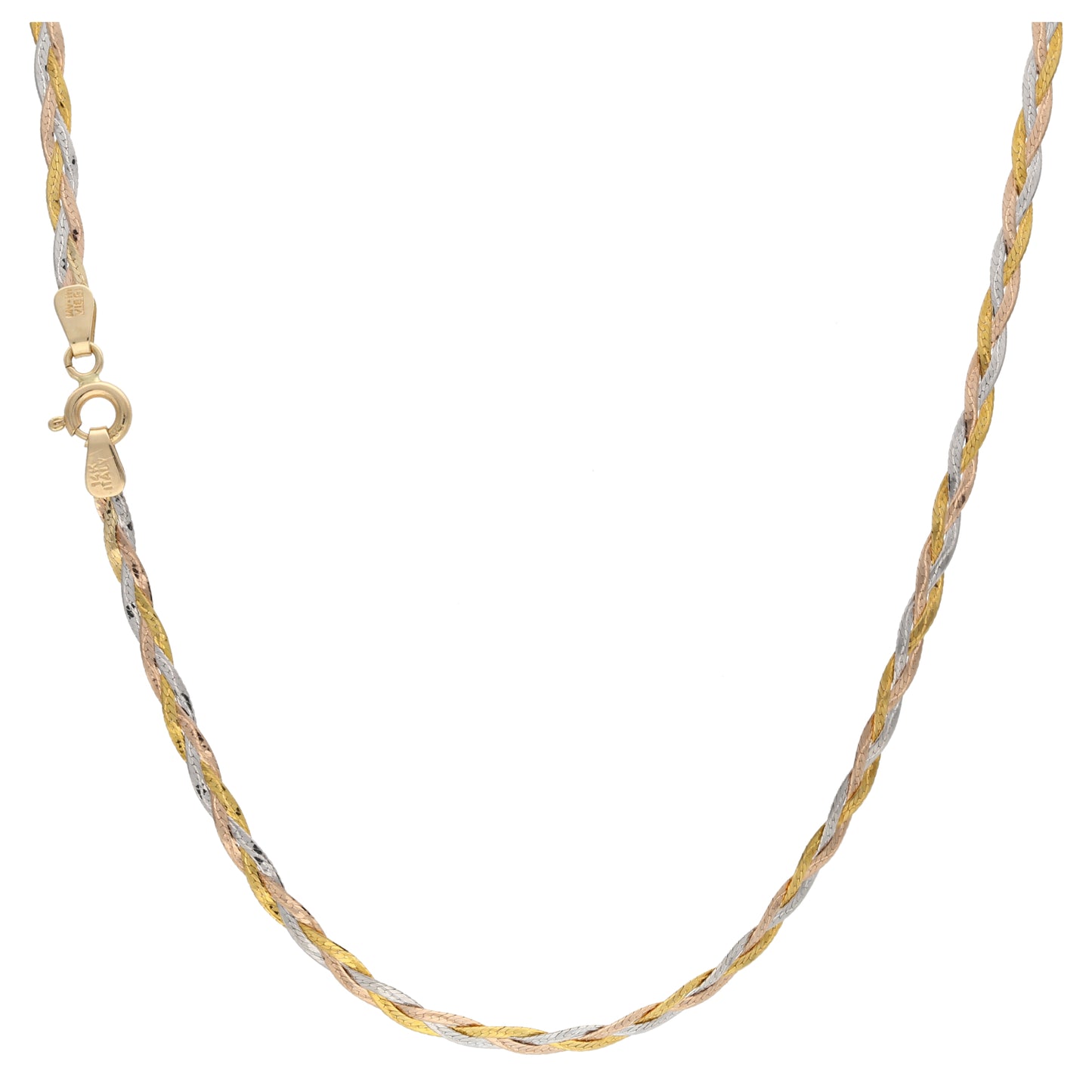 Cadena Gargantilla Trenza De Oro Florentino 14 Kilates