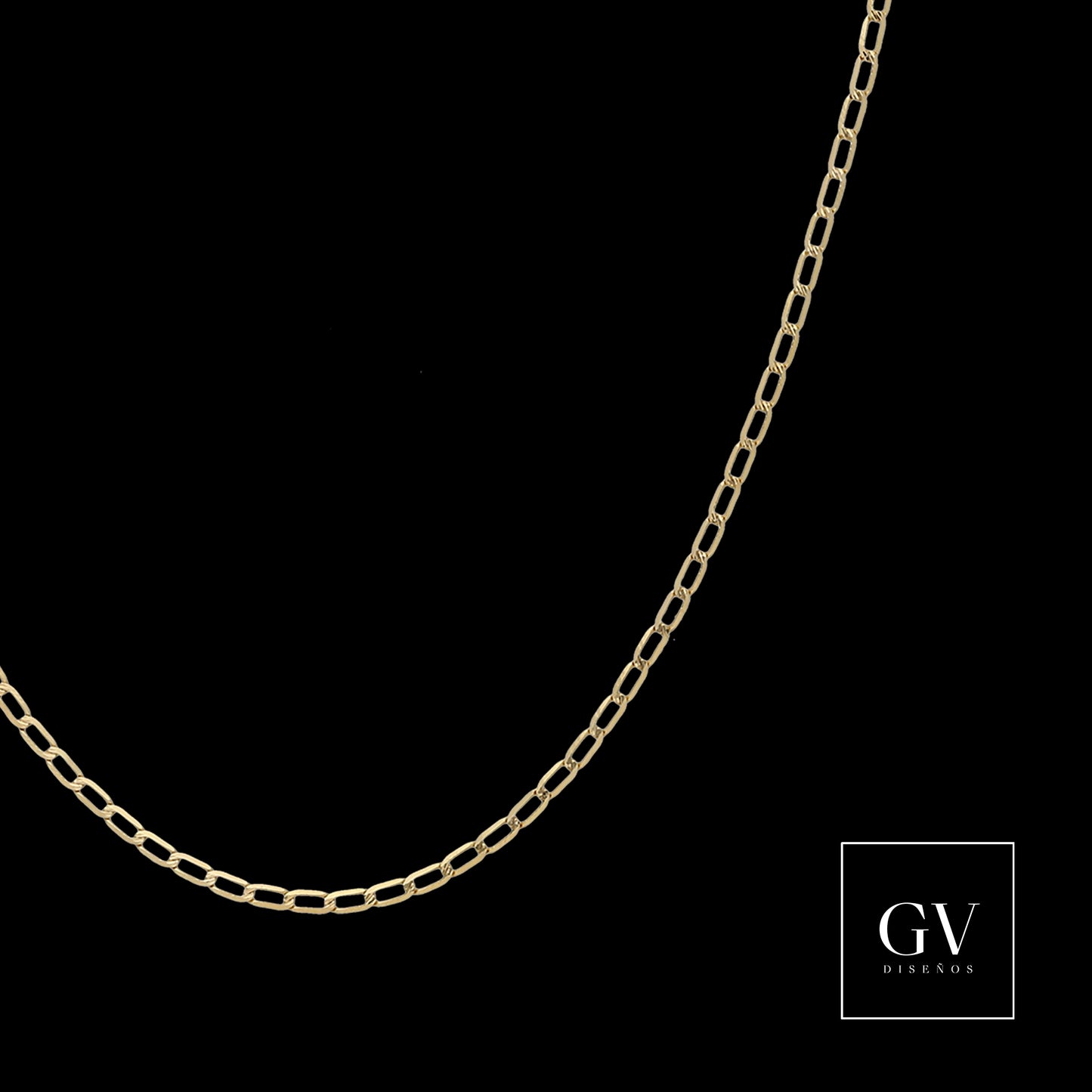 Cadena Cubana Eslabón largo Oro Italiano 14 Kilates Dama 1.5 MM