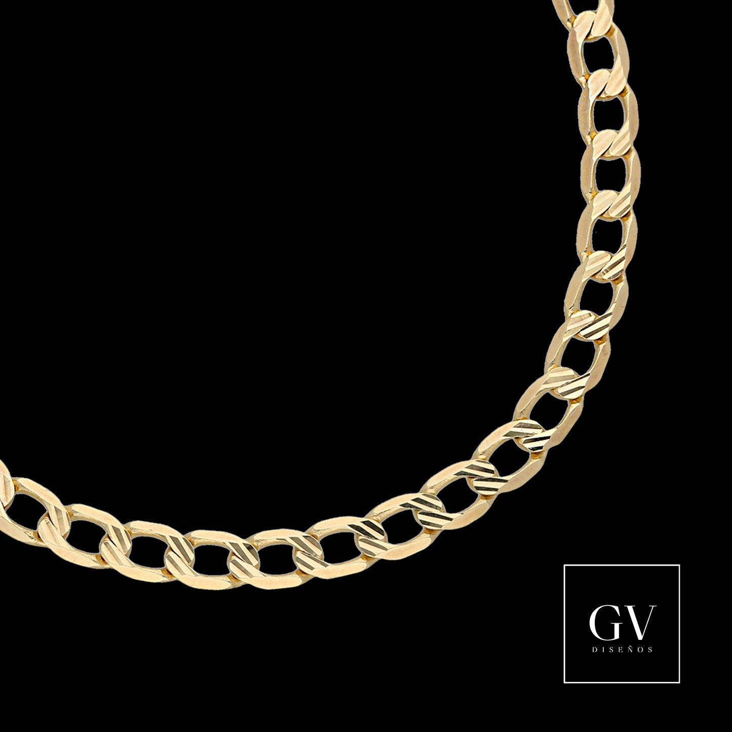 Pulso Barbado Italiano de Oro Amarillo 14 Kilates