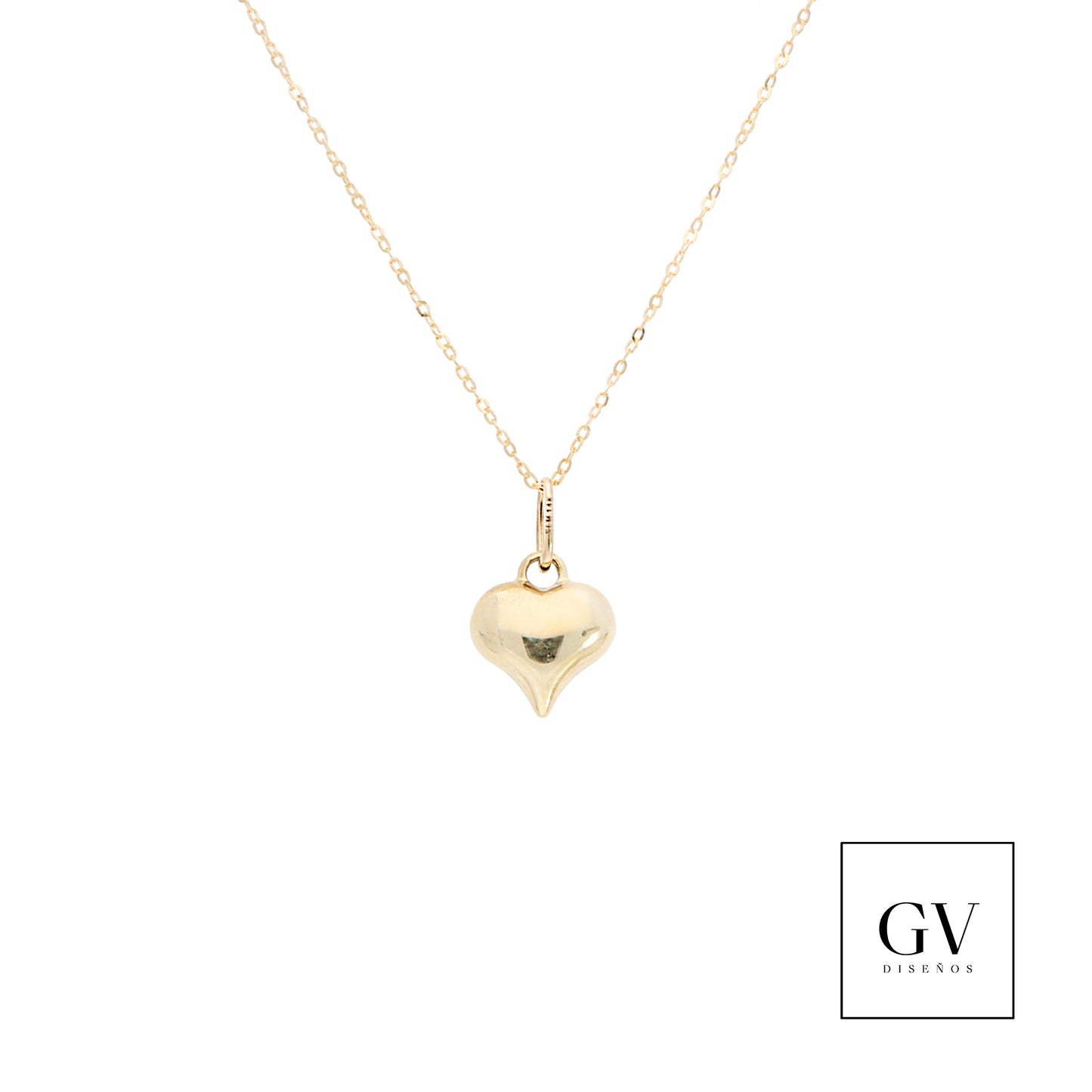 collar de corazon de oro 14 kilates fondo blanco corazón de oro 14 kilates