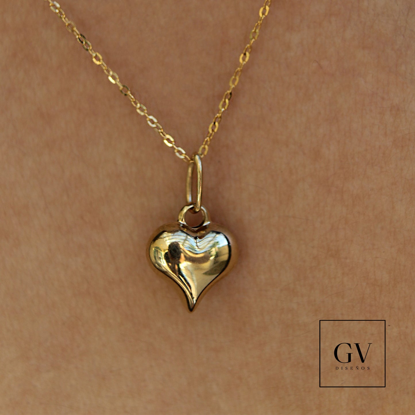 Collar Corazon Hermoso 14 Kilates