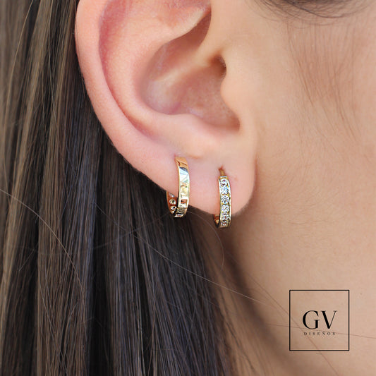 Aretes Doble Vista Oro 14 Kilates