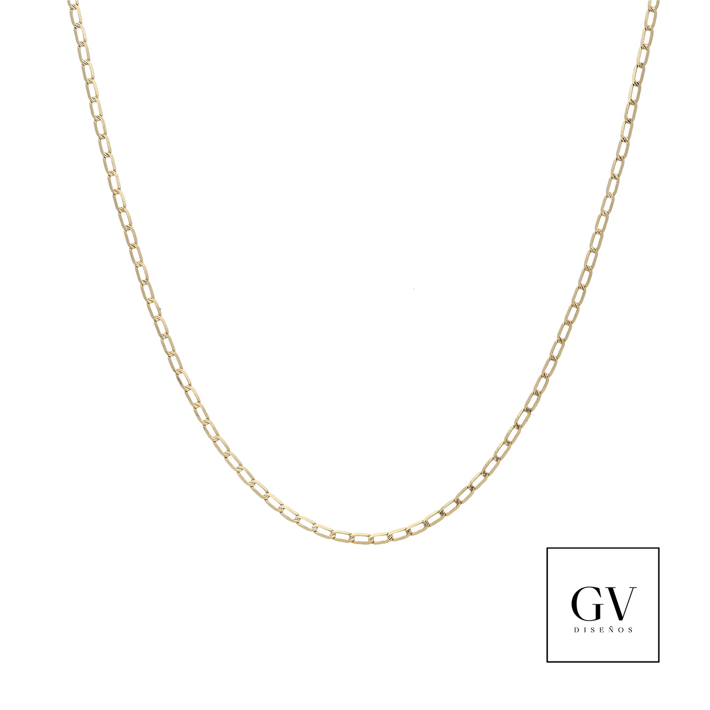 Cadena Cubana Eslabón largo Oro Italiano 14 Kilates Dama 1.5 MM