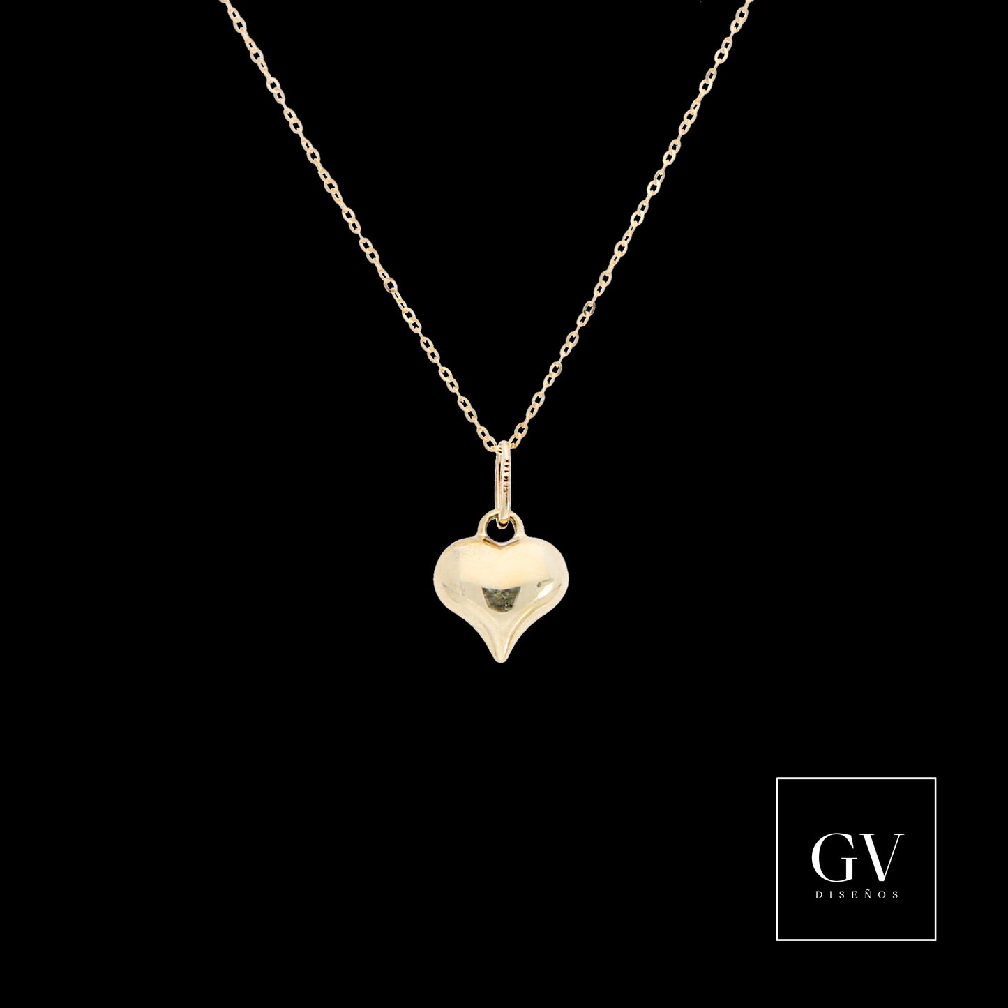 Collar Corazon Hermoso 14 Kilates