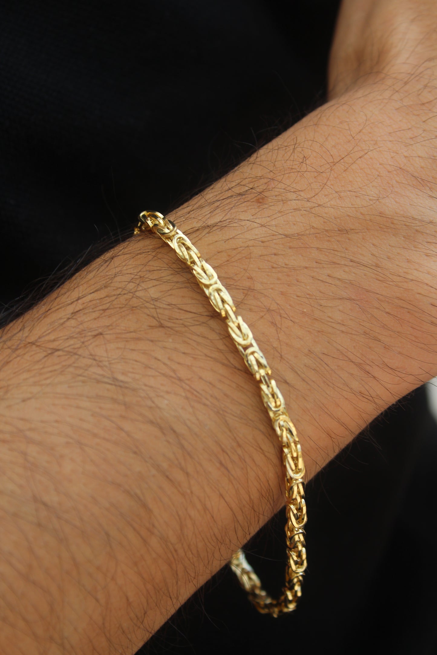 Pulso Vikingo tejido Bizantino Oro 14K 21 CM