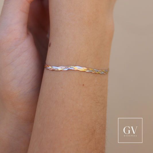 Pulso Trenzado Oro 14 Kilates