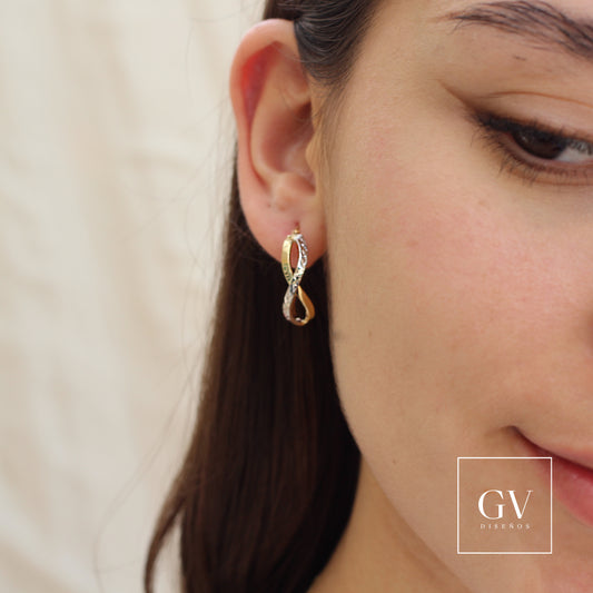 Aretes Milán Infinito 2 Oros 14 Kilates