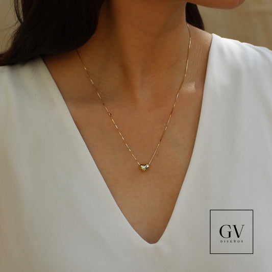Gargantilla de Corazón Transversal Oro 14 Kilates