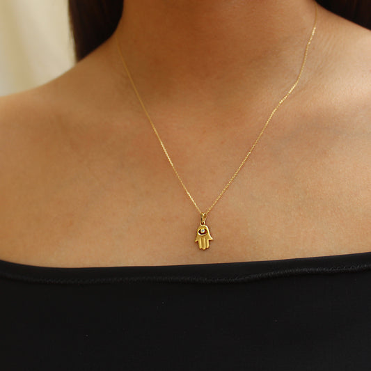 Gargantilla Mano de Fatima Oro 14 Kilates