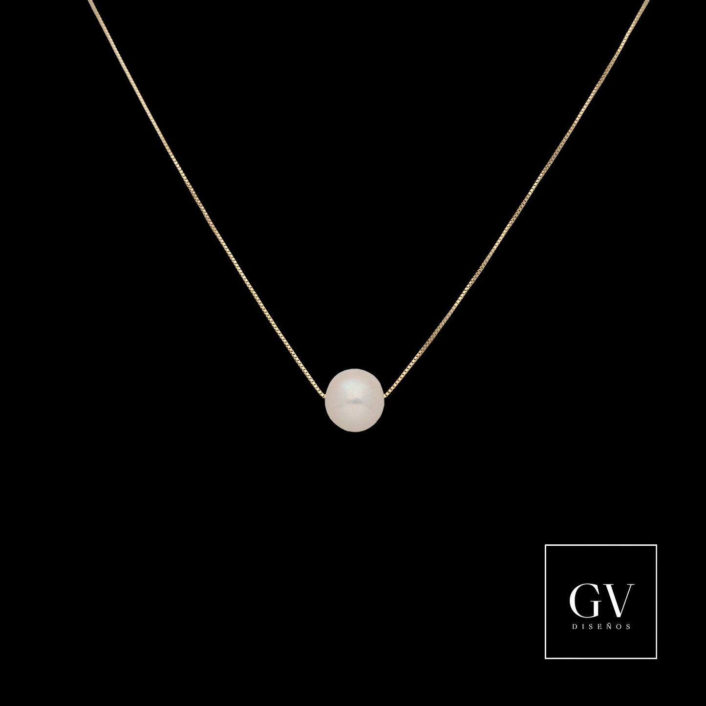Gargantilla con Perla Natural de Oro 14 Kilates