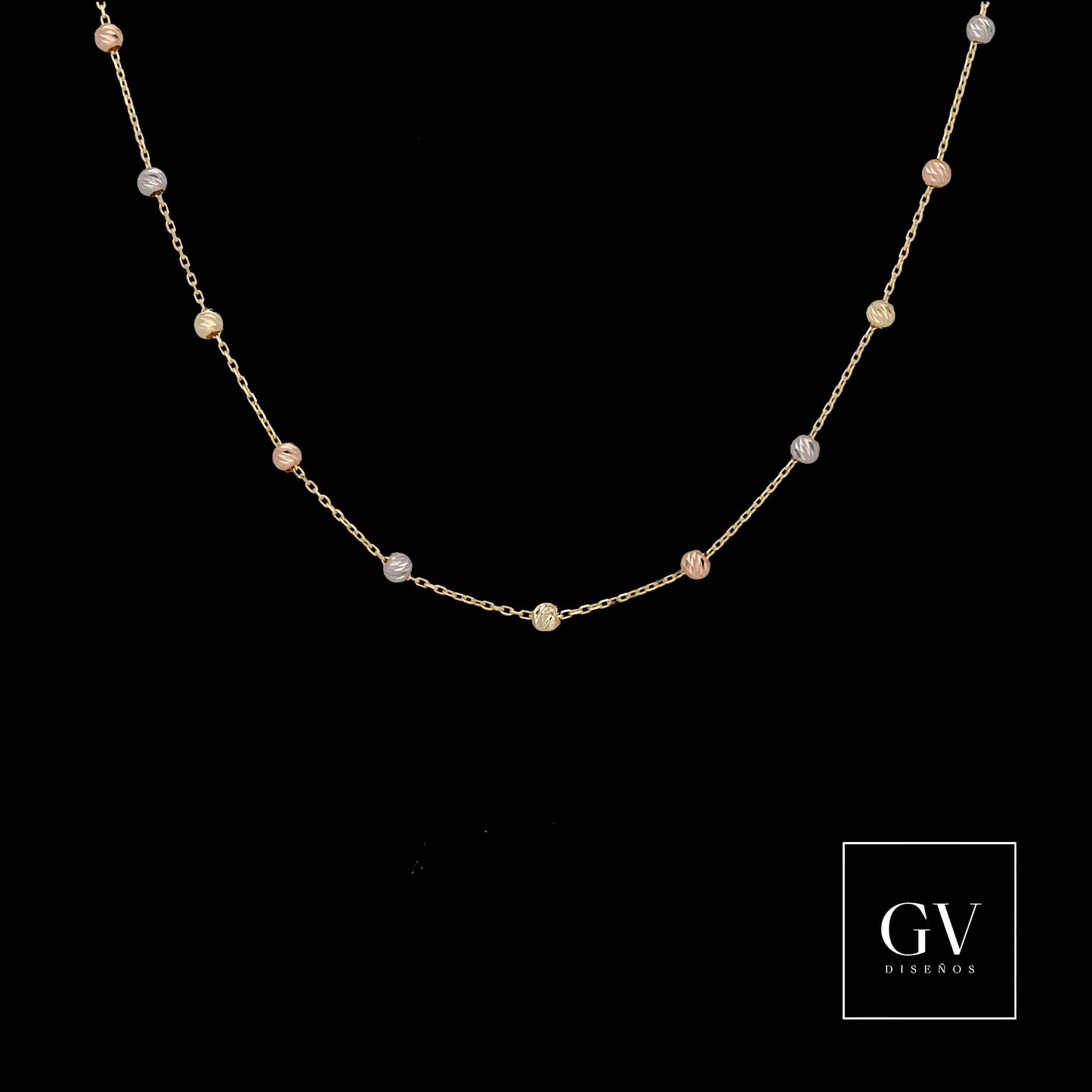 Collar Satélites Oro Florentino de 14 Kilates