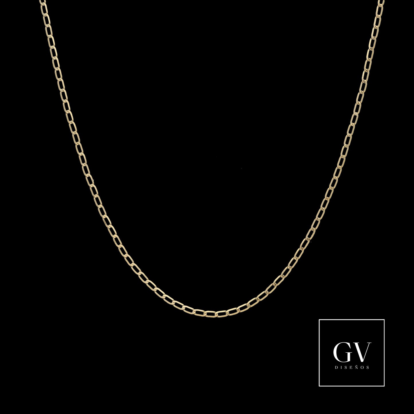 Cadena Cubana Eslabón largo Oro Italiano 14 Kilates Dama 1.5 MM