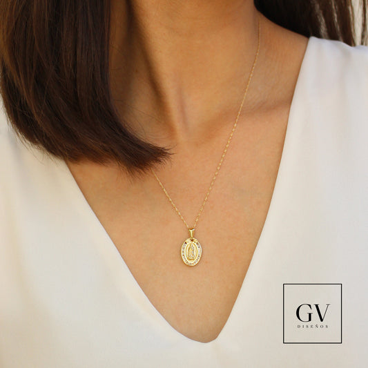 Medalla Virgen de Guadalupe 14 Kilates