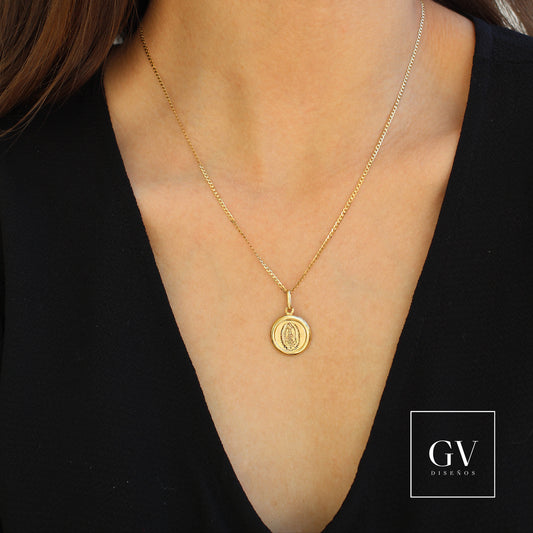 Collar Virgen de Guadalupe Oro 14 Kilates