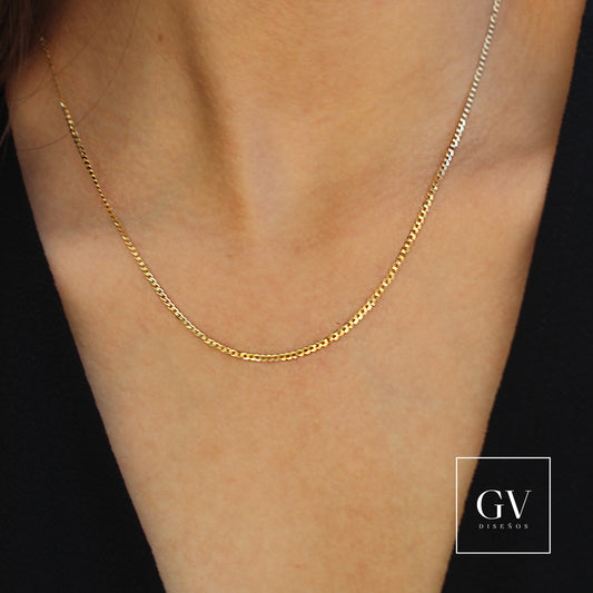 MODELO CON CADENA BARBADA DE ORO 14 KILATES PARA REGALO