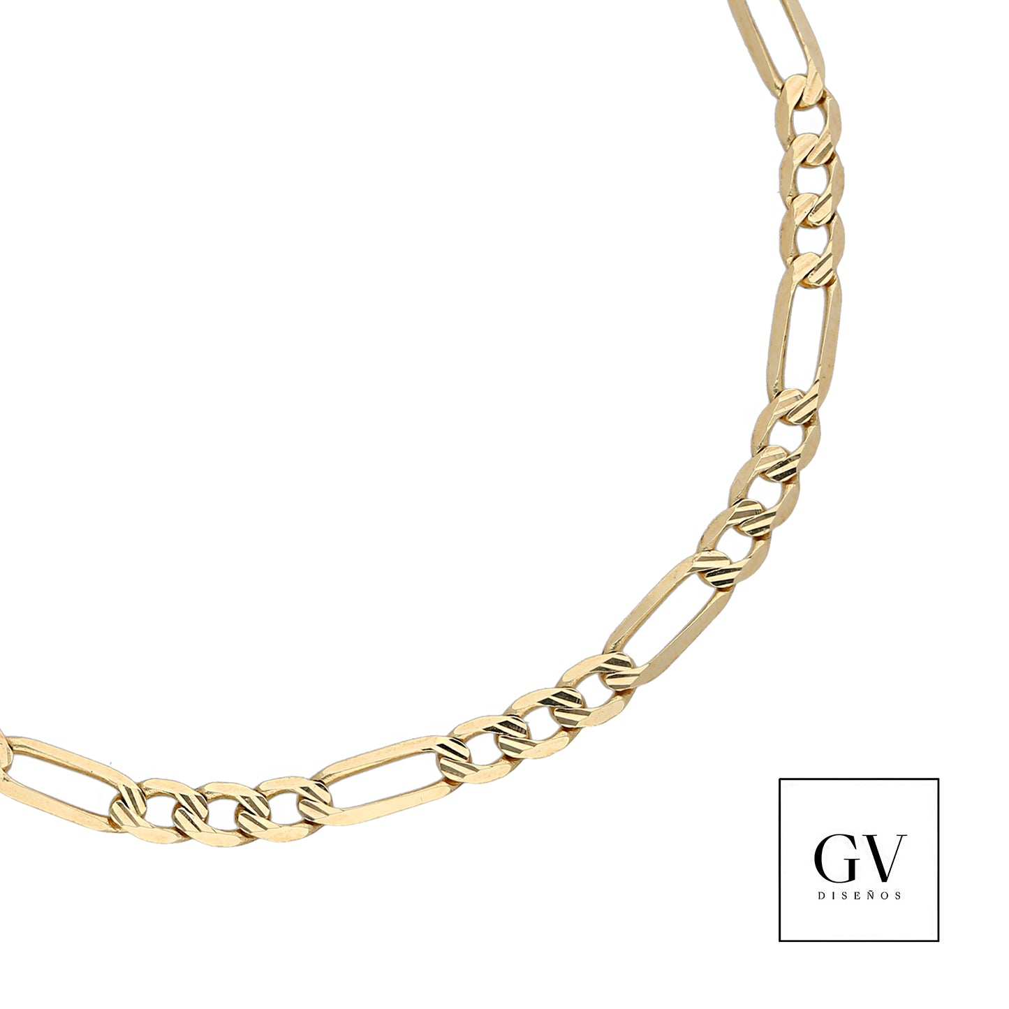 Pulso Estilo Figaro 4 mm Oro Italiano 14 Kilates