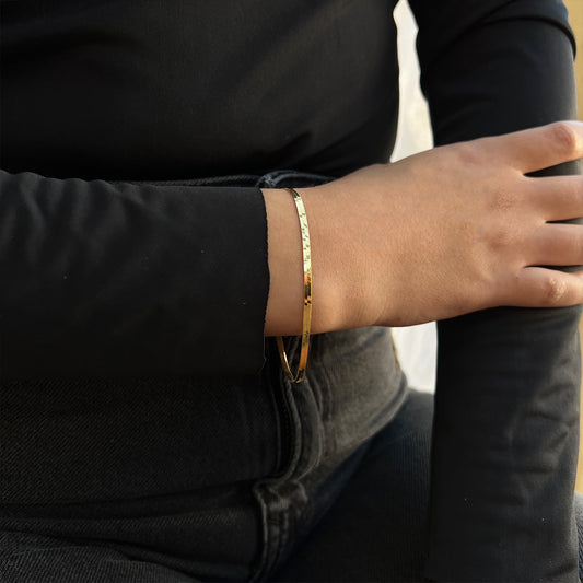 Pulso Panza de Víbora/Serpiente Liso Oro 14 Kilates