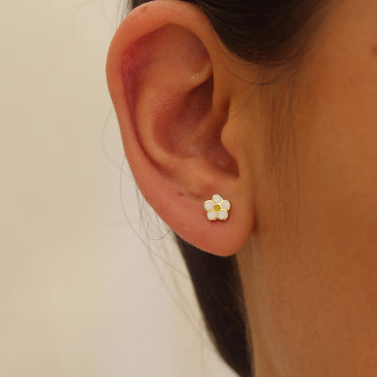 Aretes Oro Italiano 14k Margaritas