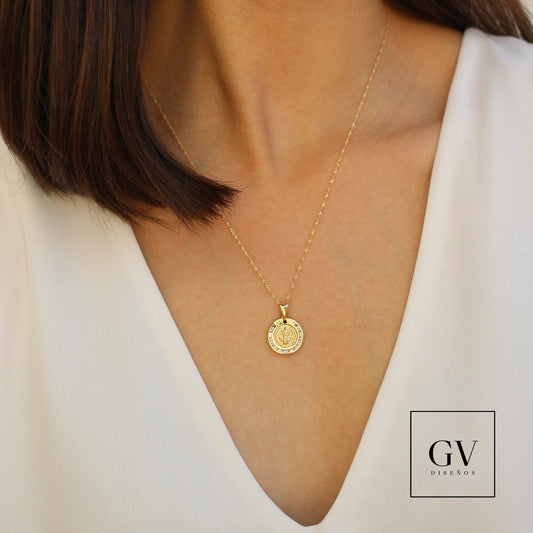 Medalla San Benito Oro 14 Kilates