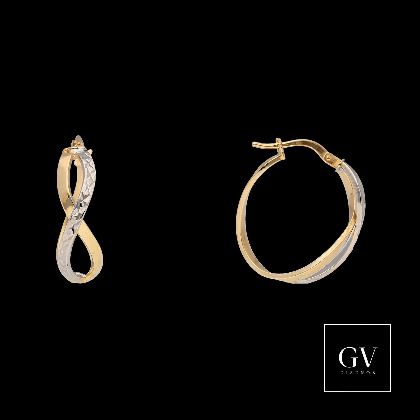 Aretes Milán Infinito 2 Oros 14 Kilates