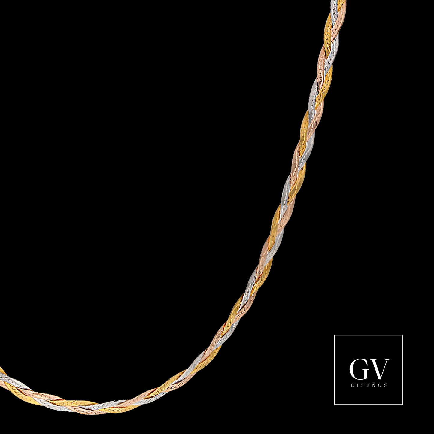 Cadena Gargantilla Trenza De Oro Florentino 14 Kilates