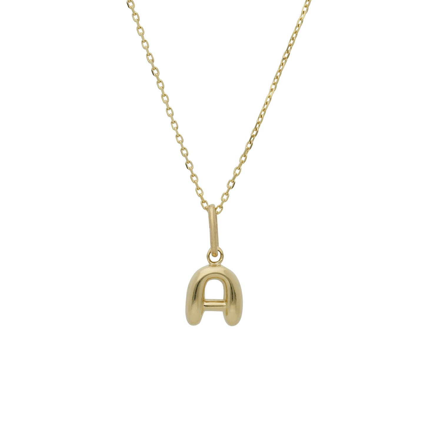 Collar Gargantilla de Oro Florentino 14K Kilates Diseño Letra "A" Pequeña