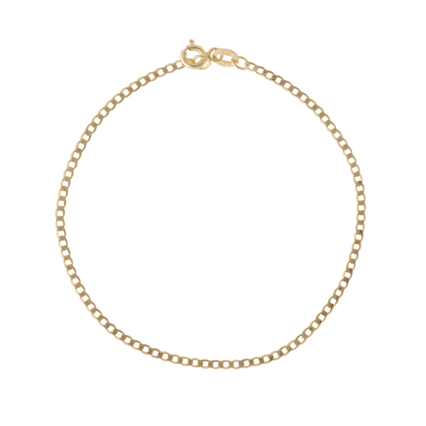 Pulso de Oro 10K Kilates Tejido Barbado 2 MM 18 CM