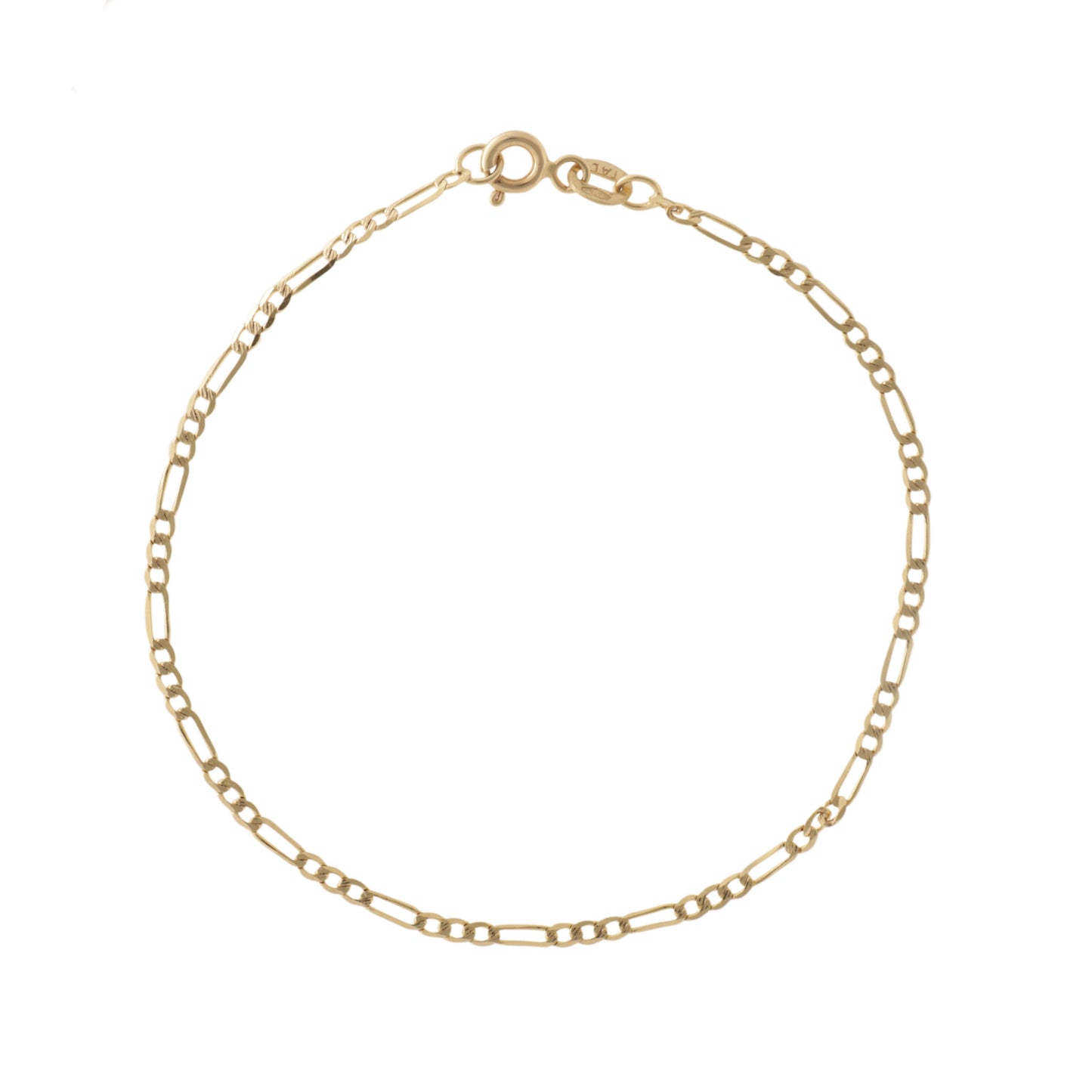 Pulso de Oro 10K Kilates Tejido Figaro 3x1 2 mm Cal 2 18 CM