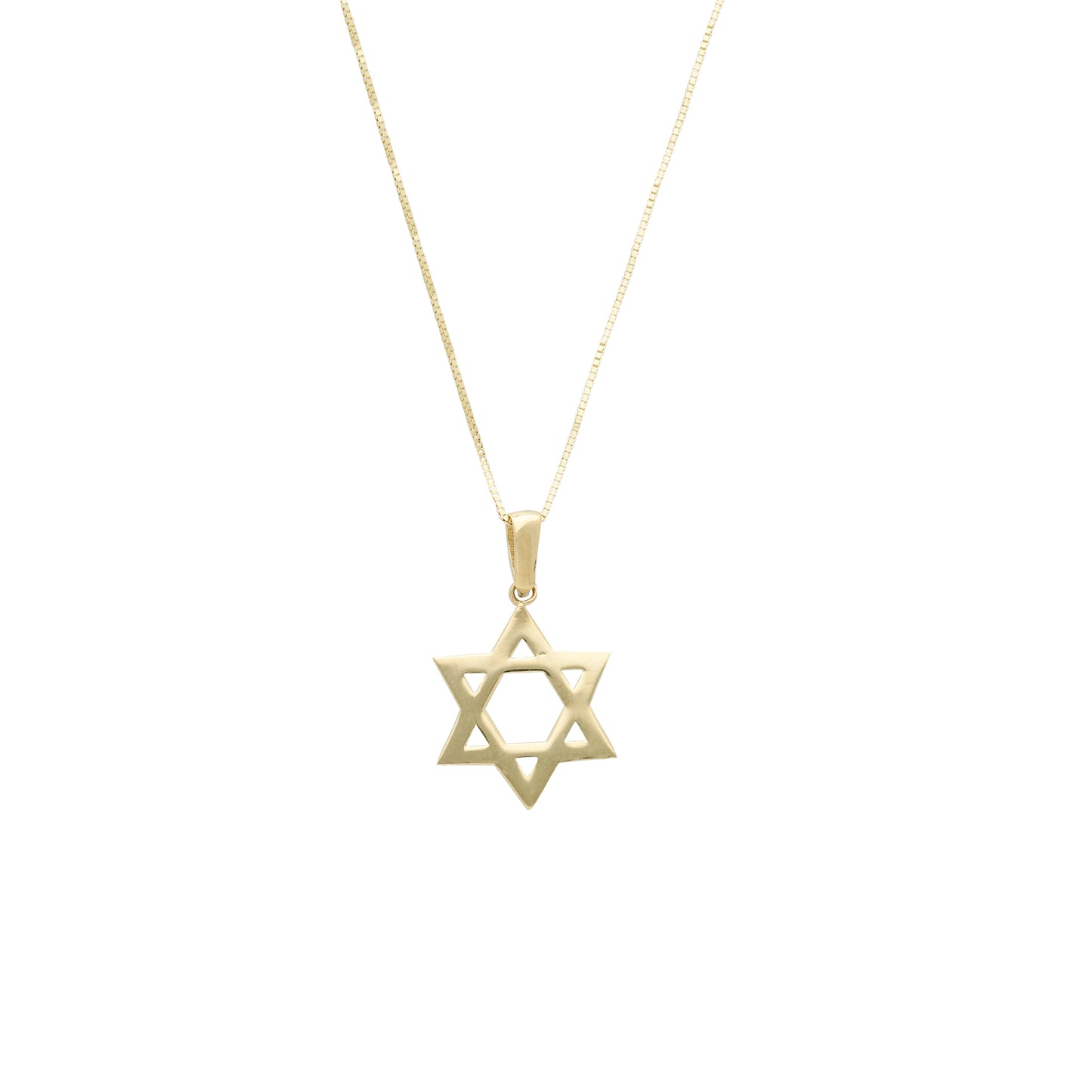 Collar Gargantilla Oro Italiano 14K Kilates Diseño Estrella de David