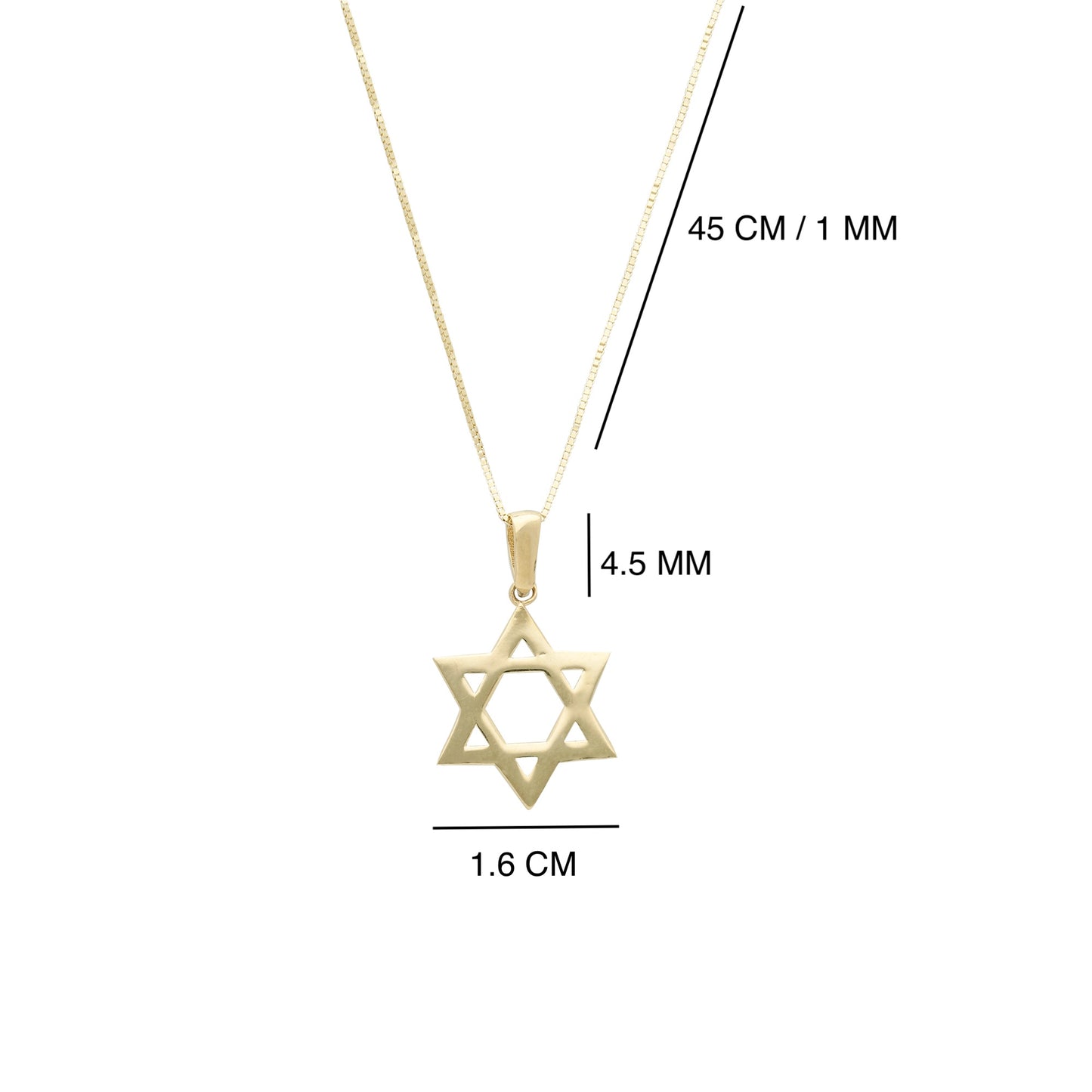 Collar Gargantilla Oro Italiano 14K Kilates Diseño Estrella de David