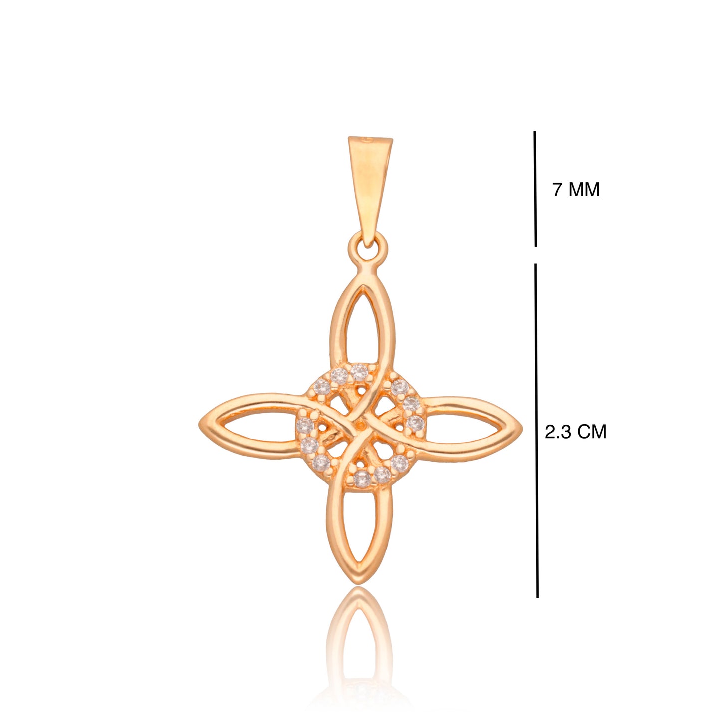 DIJE DE ORO SÓLIDO 10K Y 14K DISEÑO NUDO DE BRUJA