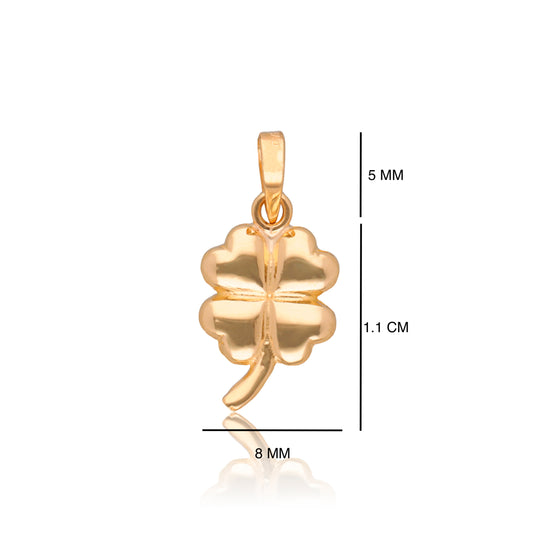 DIJE DE ORO SÓLIDO 10K Y 14K DISEÑO TREBOL LISO SENCILLO