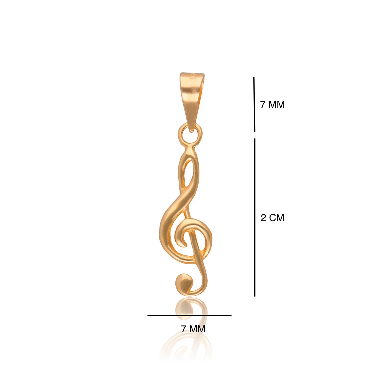 DIJE DE ORO SÓLIDO 10K Y 14K DISEÑO CLAVE DE SOL NOTA MUSICAL