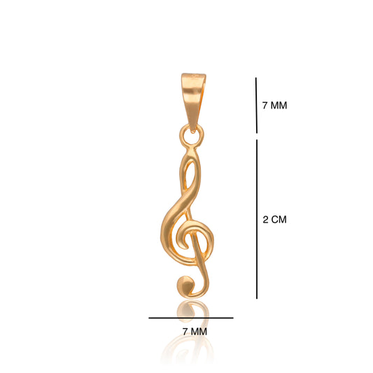 DIJE DE ORO SÓLIDO 10K Y 14K DISEÑO CLAVE DE SOL NOTA MUSICAL