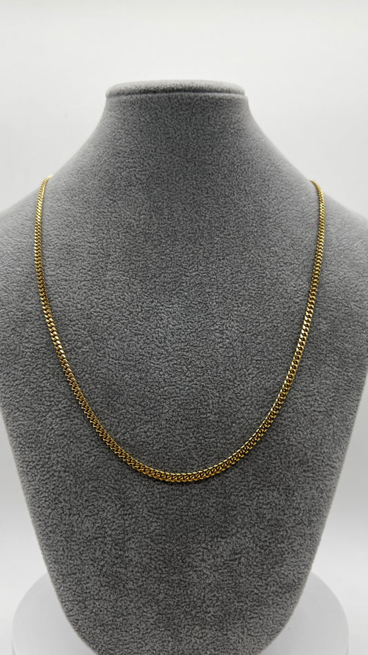CADENA DE ORO SÓLIDO 10 KILATES BARBADA CUBANA CERRADA 3 MM