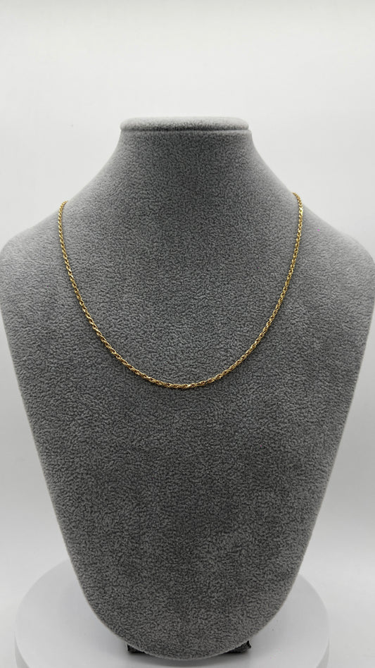 CADENA DE ORO 10 KILATES TEJIDO TORZAL SÓLIDO 2 MM