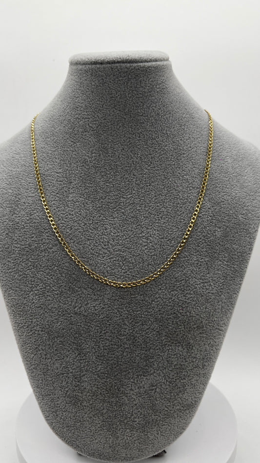 CADENA DE ORO SÓLIDO 10 KILATES BARBADA ABIERTA 3 MM