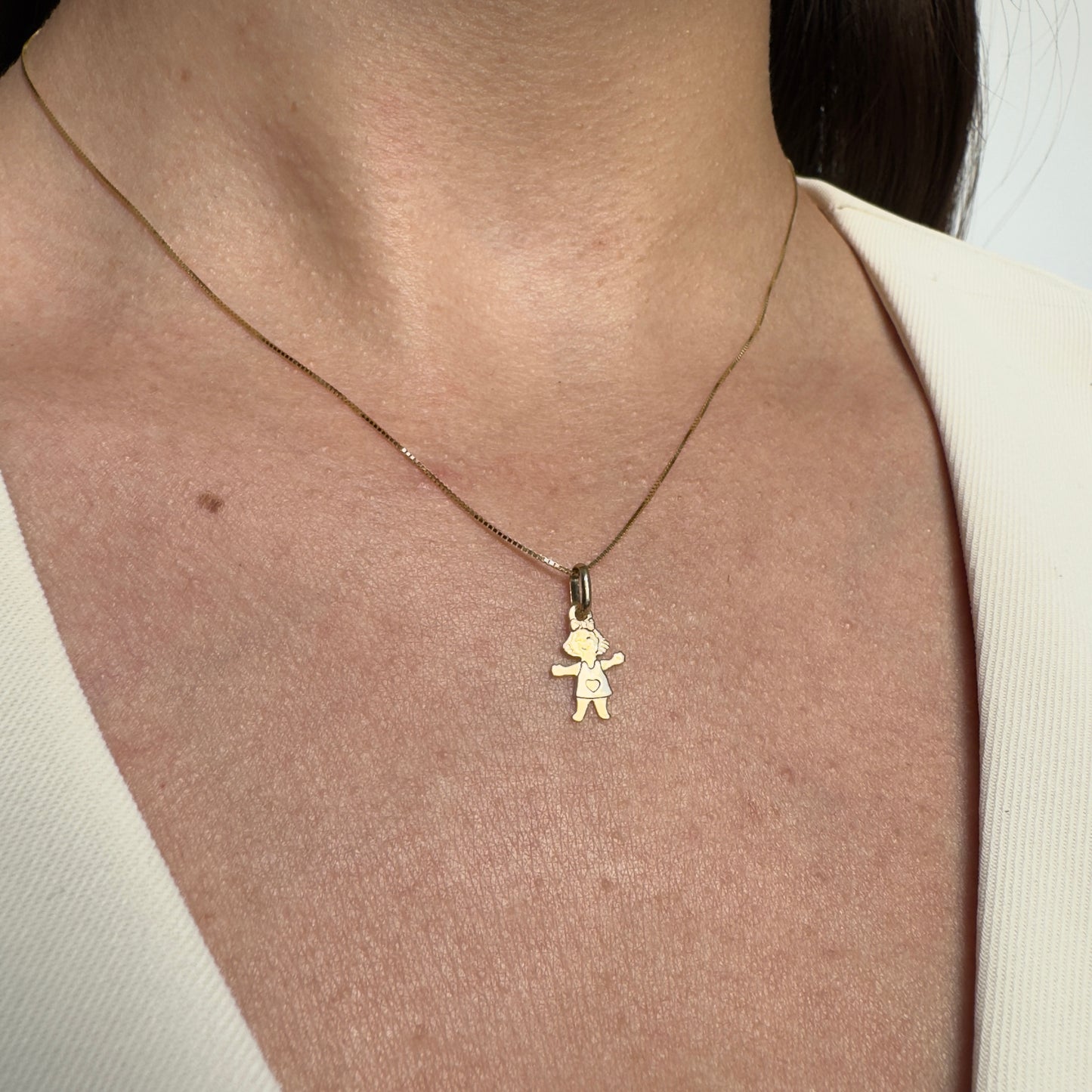 DIJE DE ORO 14K KILATES DISEÑO NIÑO / NIÑA PEQUEÑO 1 CM