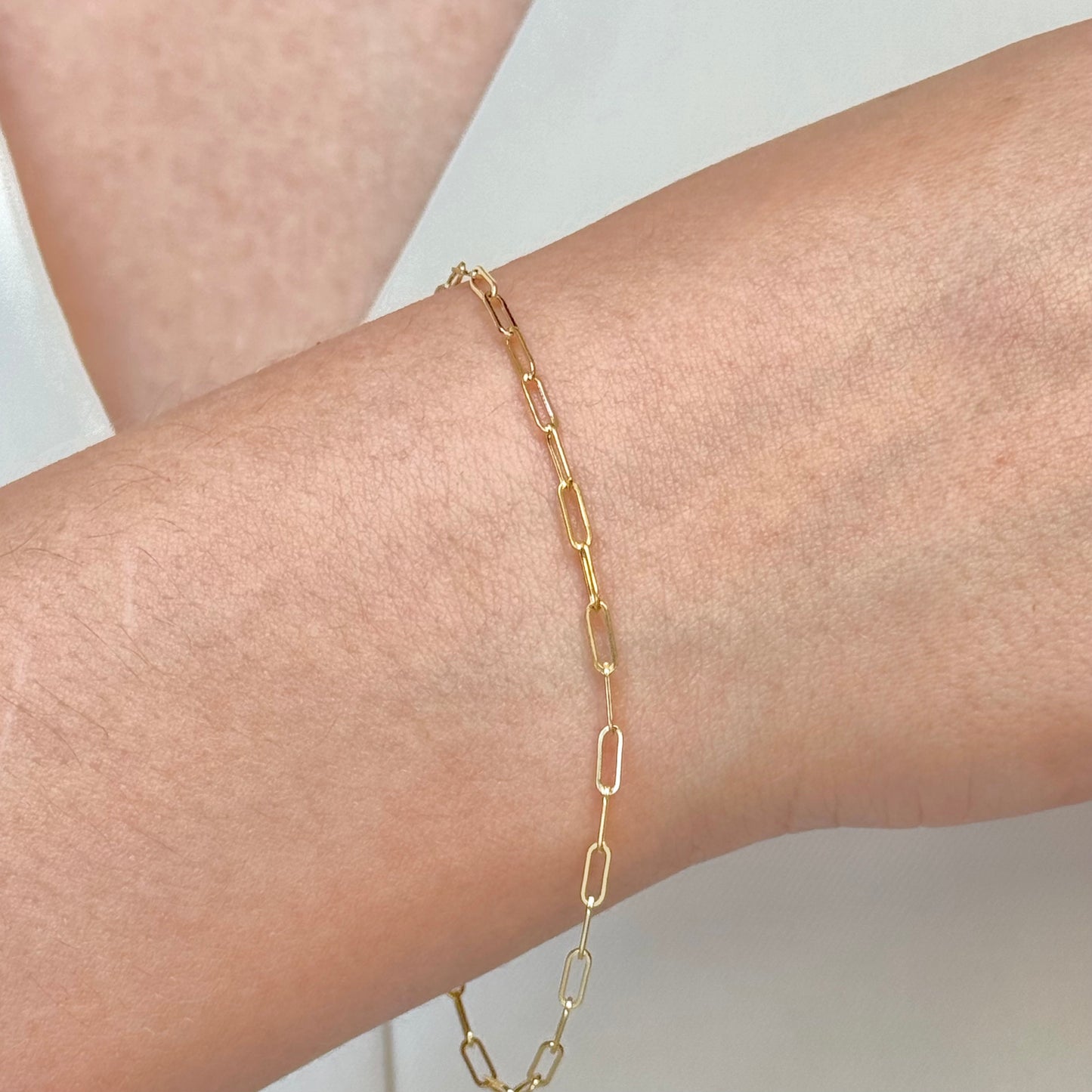 PULSO DE ORO ITALIANO 14K KILATES DISEÑO CLIPS 18 CM 2.2 MM